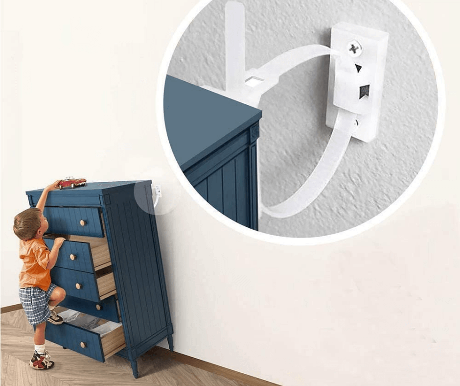 Baby Proofing Anti-Tip Furniture Anchor Straps kit