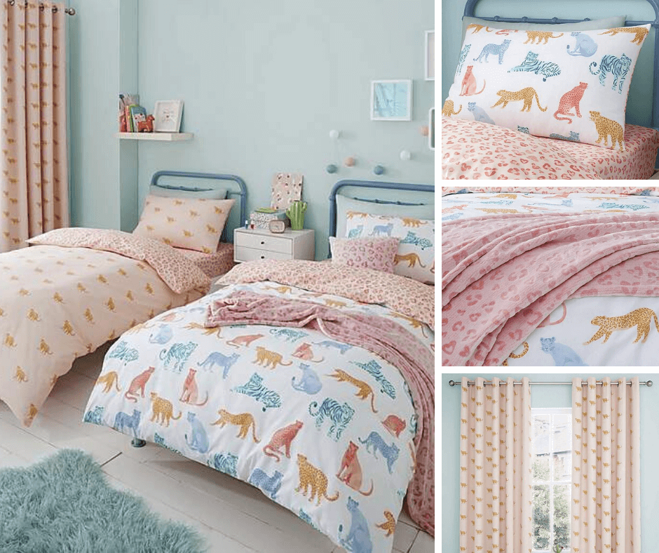 Big Cats Pink Leopard print bedding set