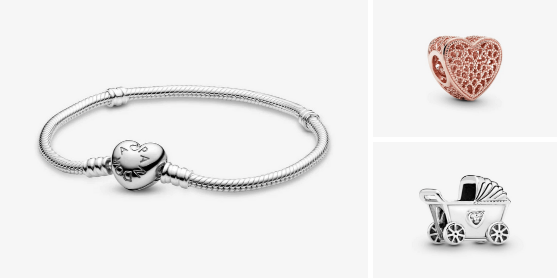 Baby Pacifier Dangle Charm | Two-tone | Pandora US