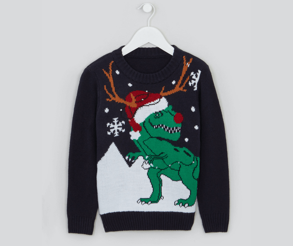 Dinosaur Light Up Christmas Jumper