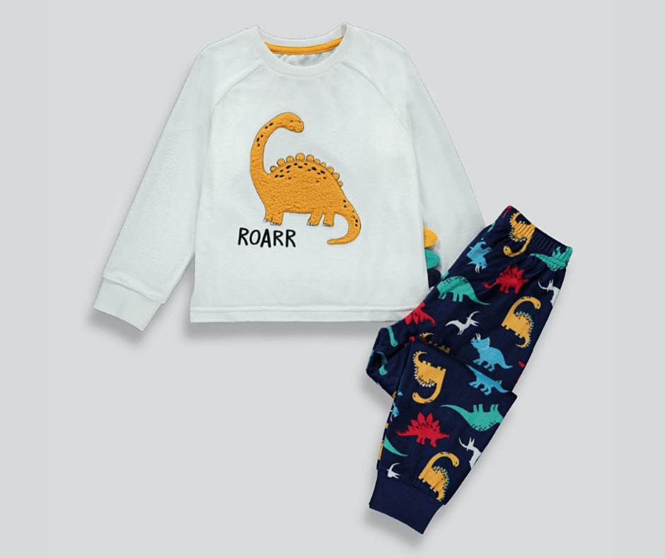 Dinosaur Print Velour Pyjamas