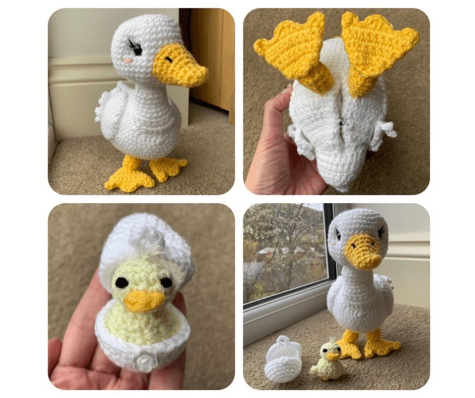 Duck with Hatching Duckling Crochet Pattern