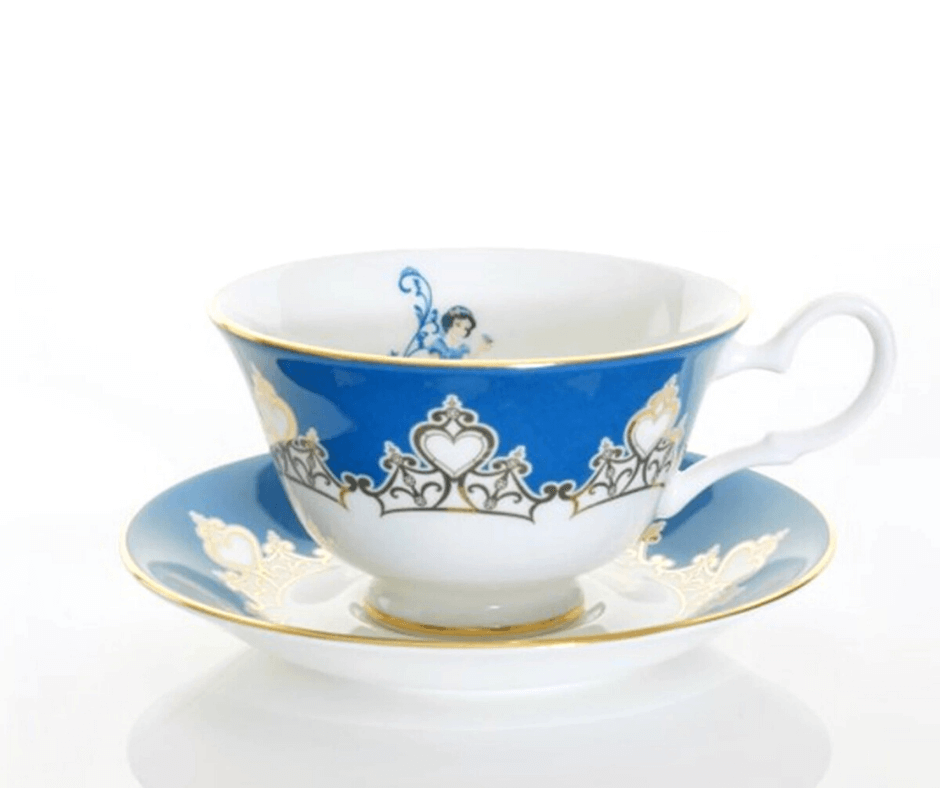 English Ladies Co. Snow White Fine Bone China Teacup and Saucer