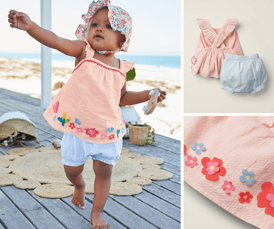 Flutter Appliqué Play Set - Provence Blue Ticking Floral