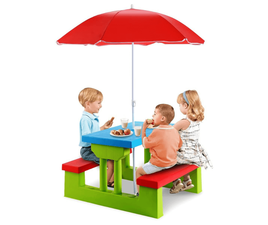 Garden Bench Set with Detachable Parasol