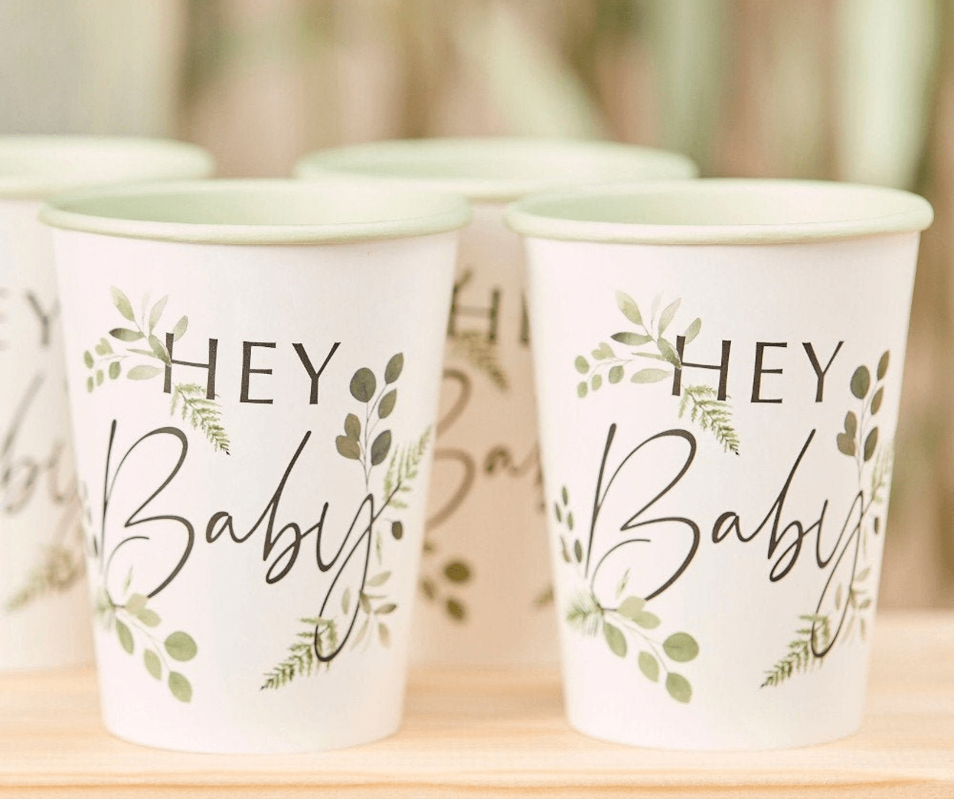 Hey Baby Botanical Paper Cups
