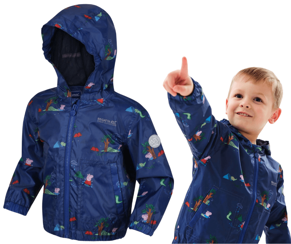 Kids Regatta Peppa Pig Muddy Puddle Waterproof Hooded Jacket