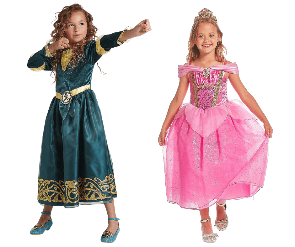 Merida and Aurora costumes