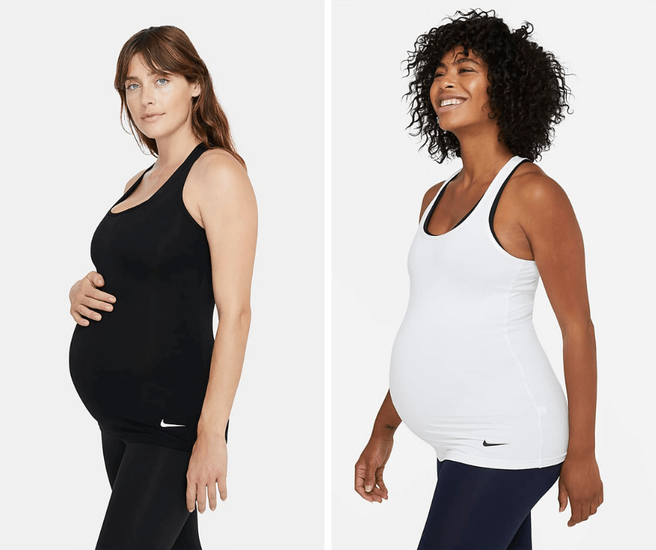 Nike Maternity Black and White Tank Tops