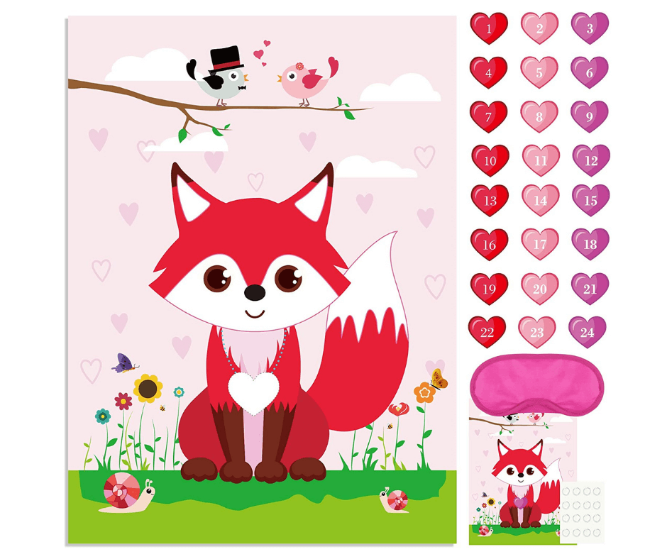 Pin the Heart on the Fox Valentine's Day Game