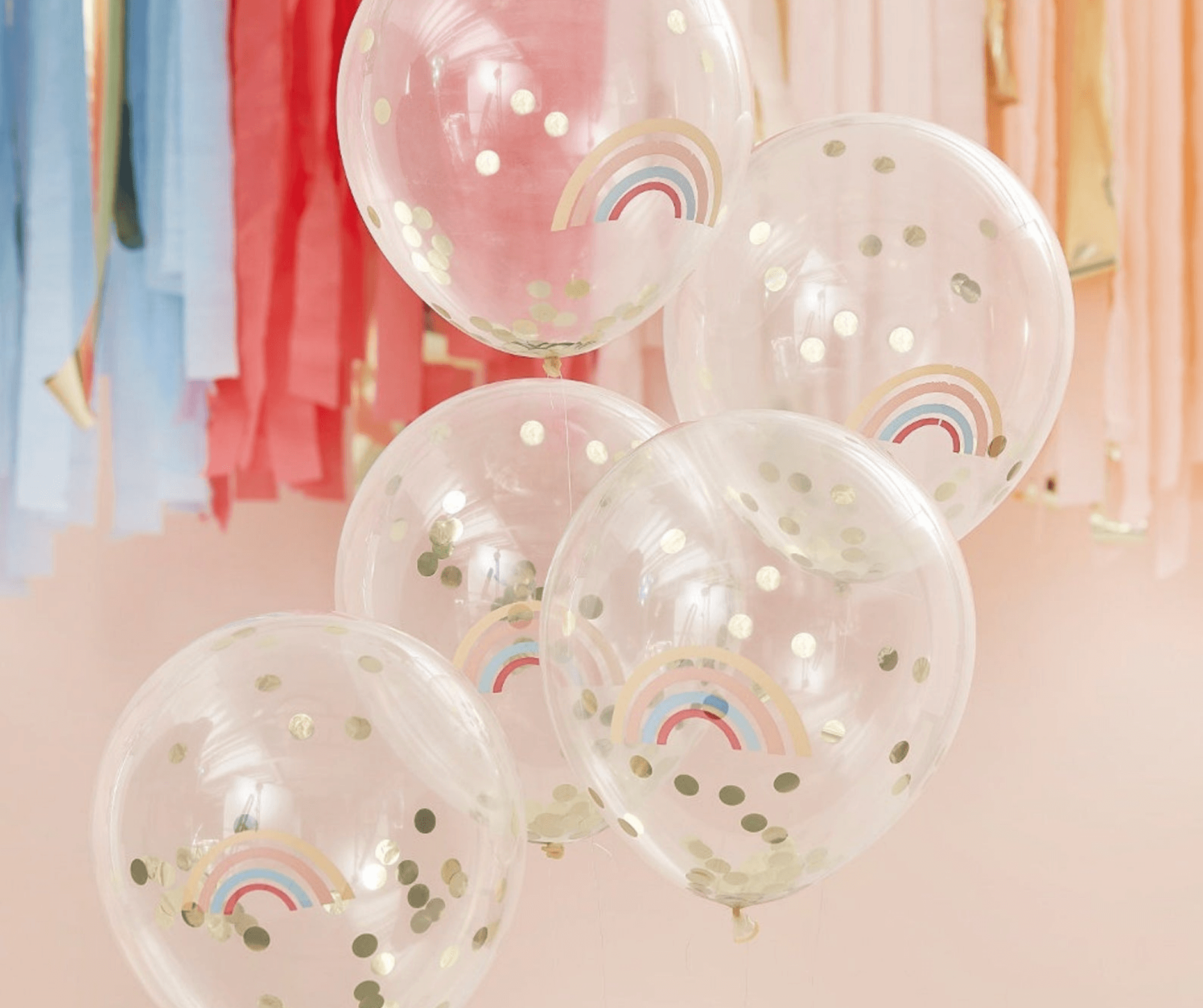 Rainbow Confetti Balloons Baby Shower