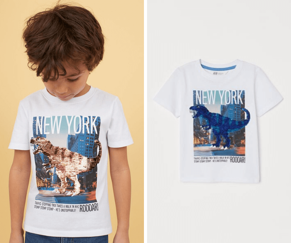 Reversible sequin T-shirt - dino