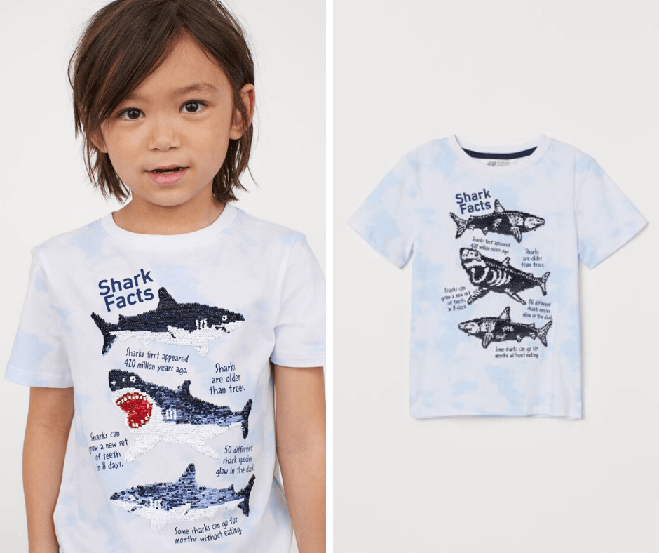 Reversible sequin T-shirt - sharks