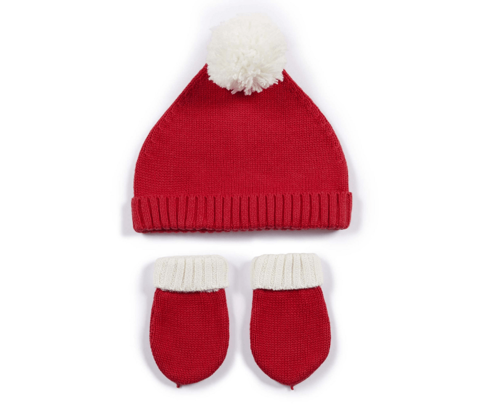 Santa Hat & Mitts - 2 Piece Set