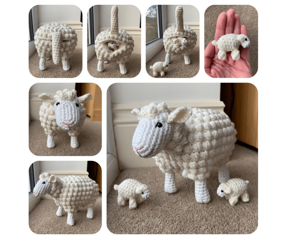 Sheep With Lambs Crochet Pattern