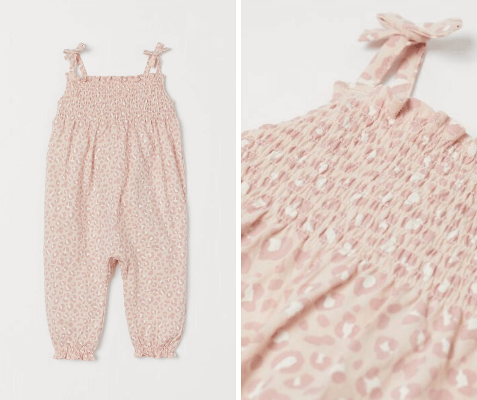 Smocked romper suit