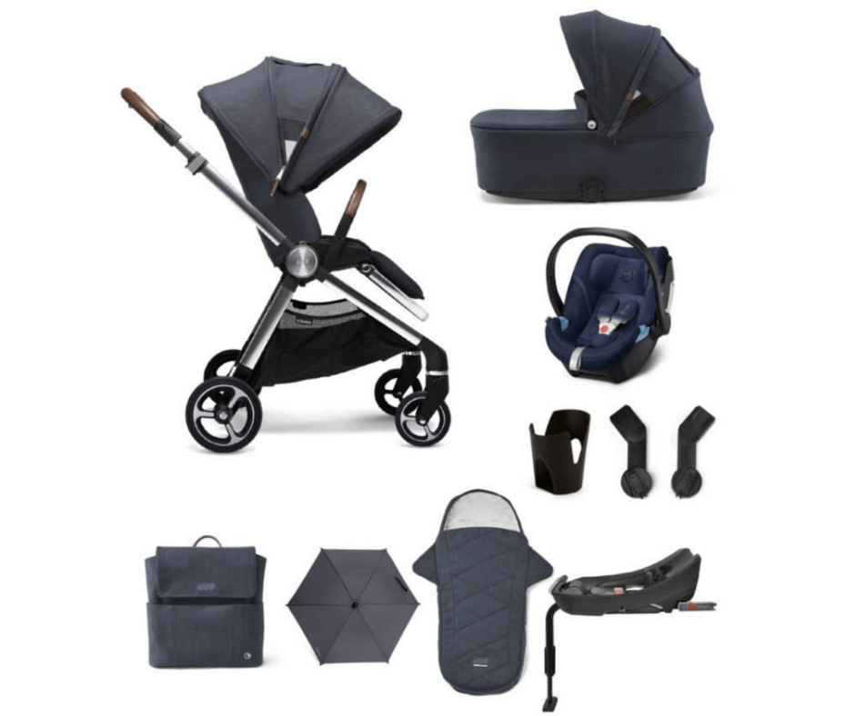 Strada 9 Piece Complete Bundle with Aton 5 Car Seat - Navy