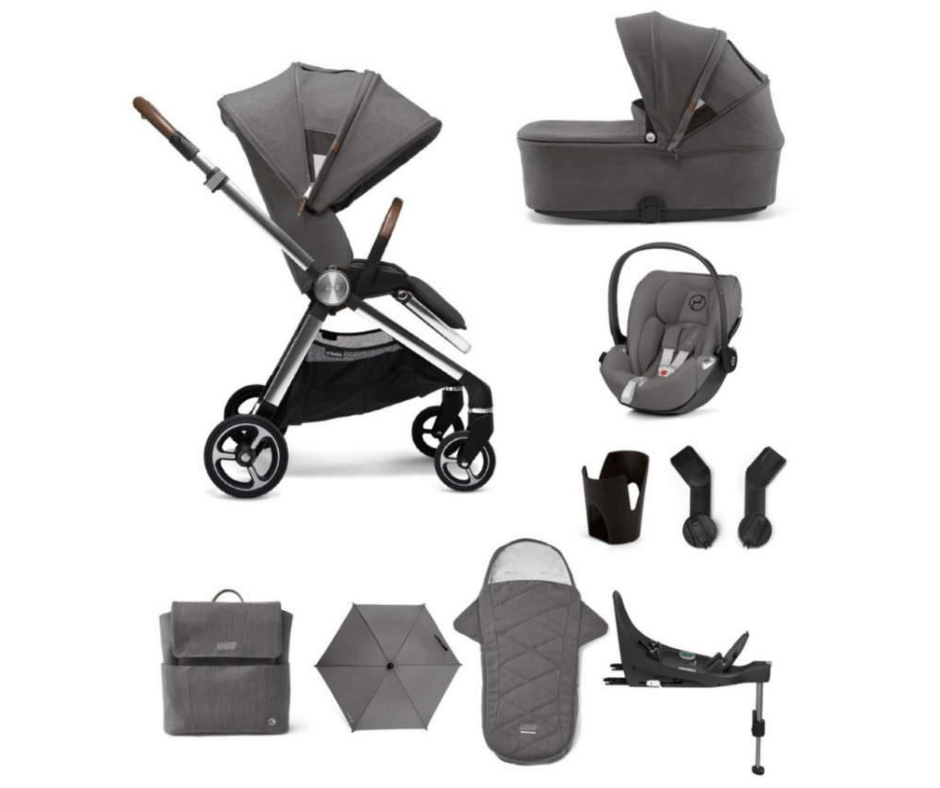 Strada 9 Piece Complete Bundle with Cloud Z Car Seat - Grey Mist