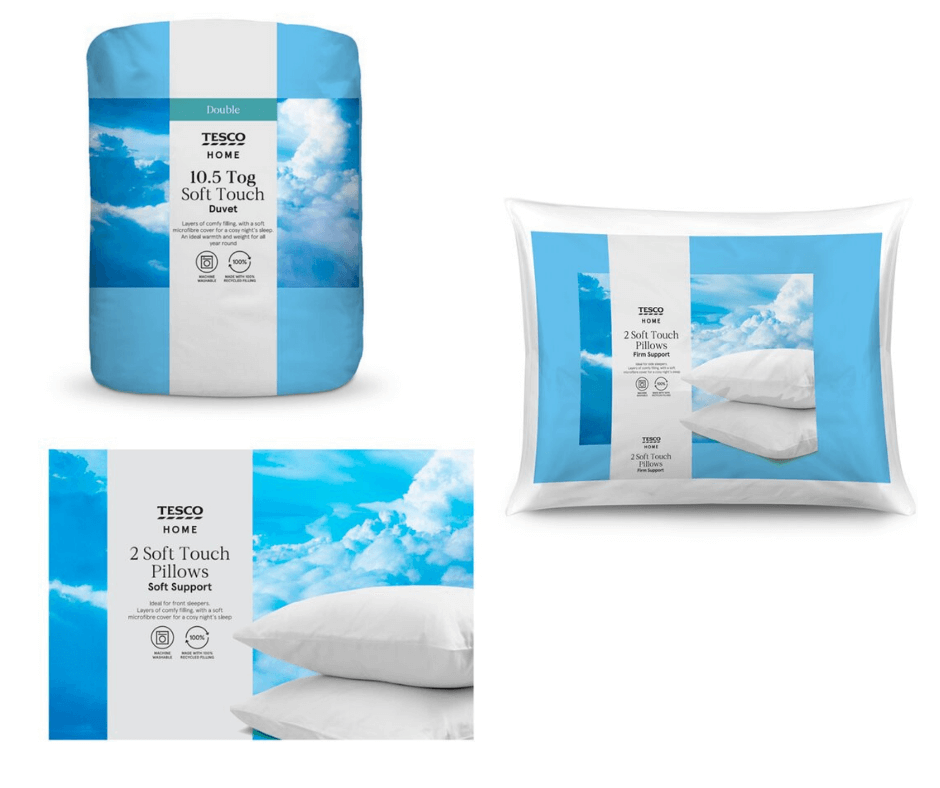 TESCO DUVETS AND PILLOWS