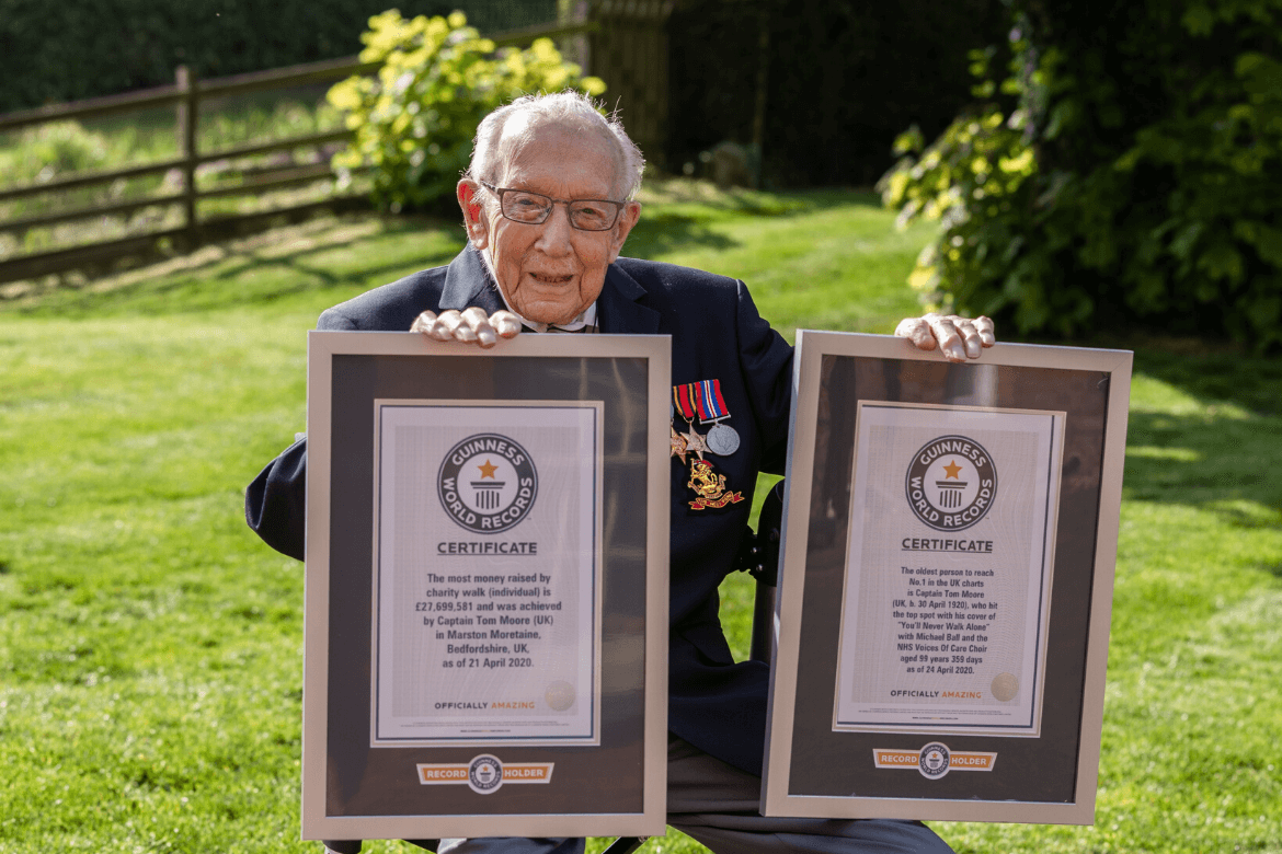 Captain Tom Moore Now Holds TWO World Records!