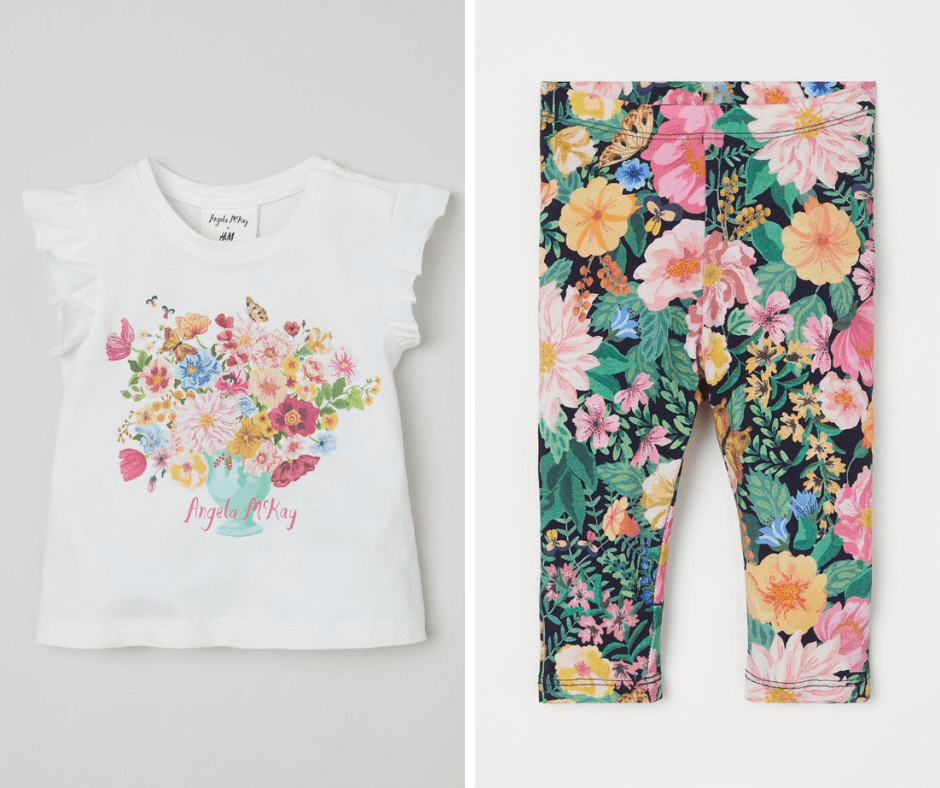 floral t-shirt and leggings