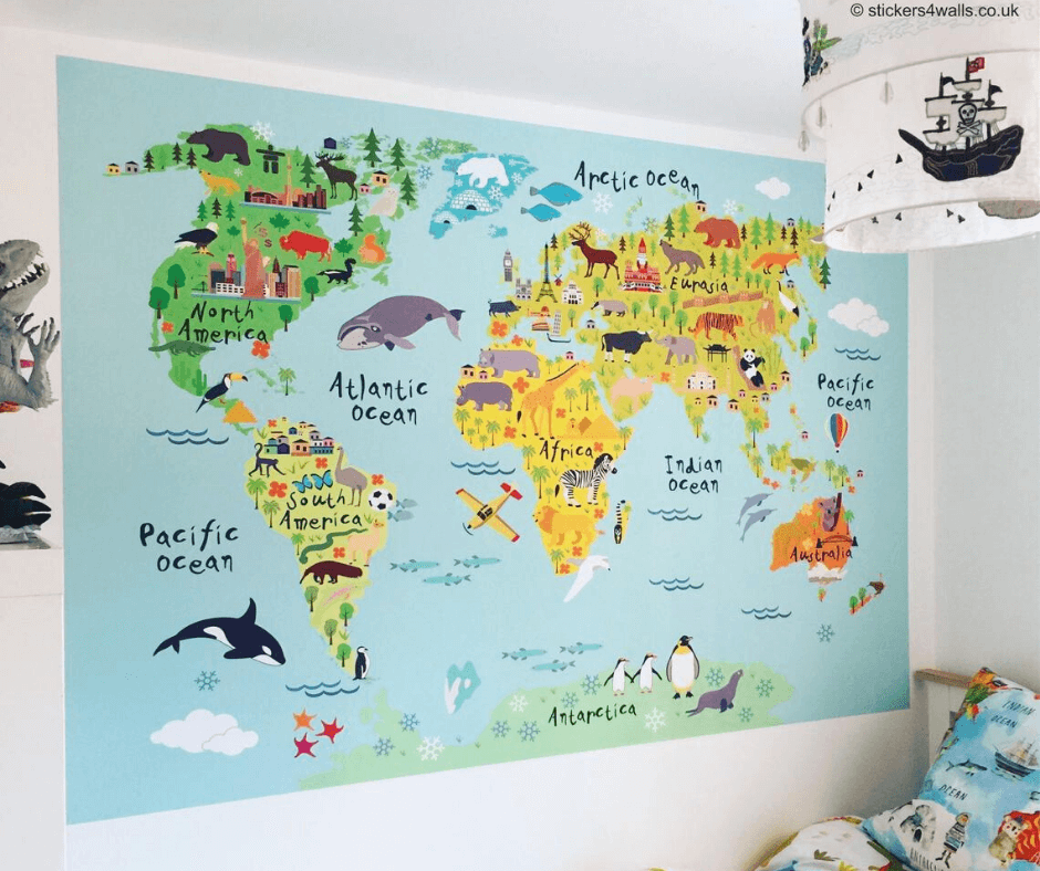 map wall decal