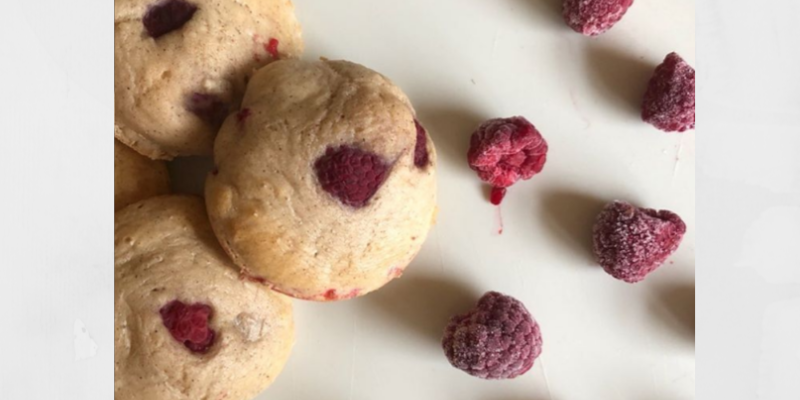 BLW Idea: Raspberry Pancake Muffins