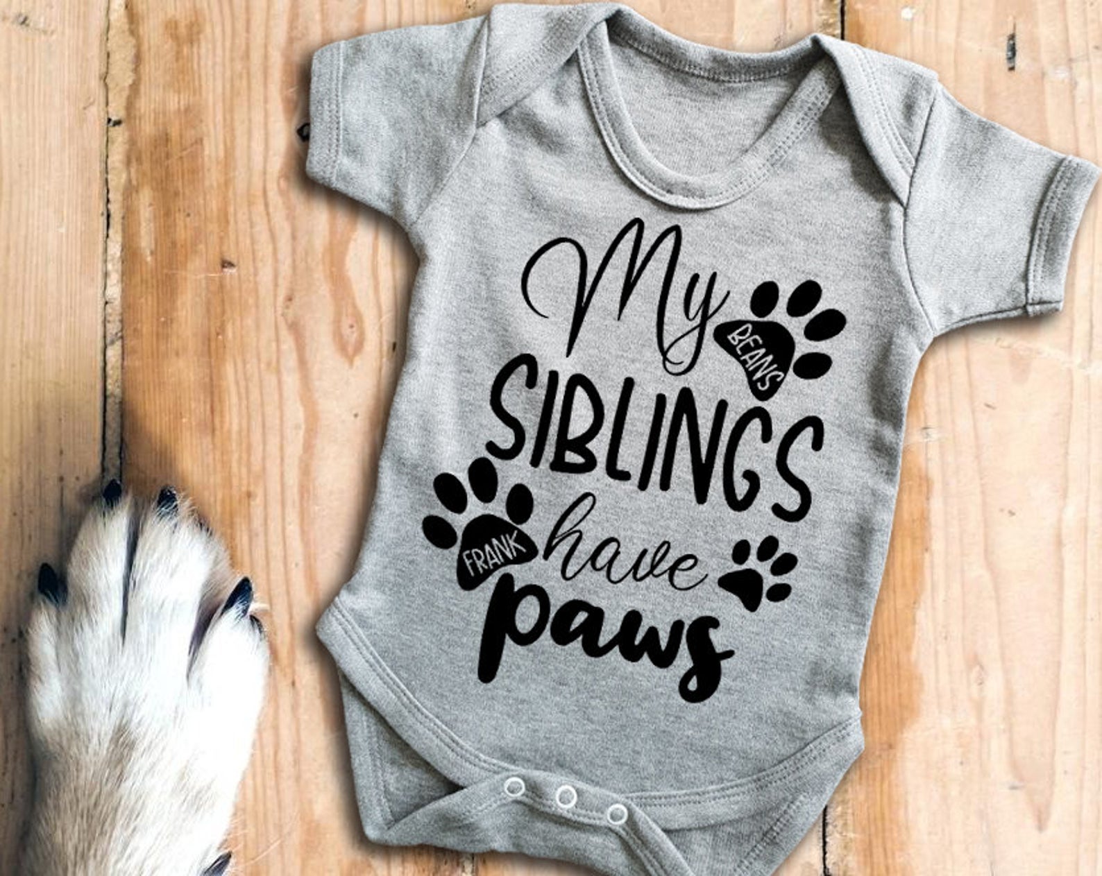 My siblings have paws baby vest
