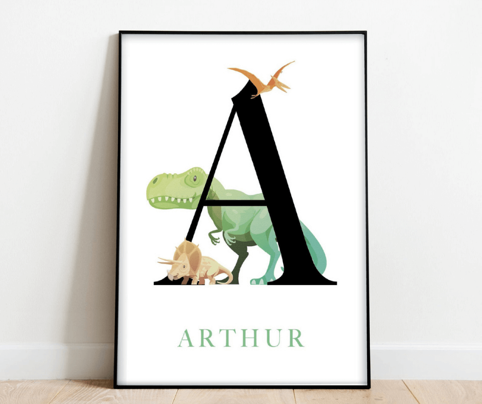 name prints - dinosaur