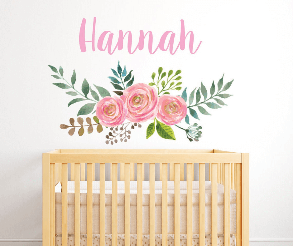 personalised wall decal floral