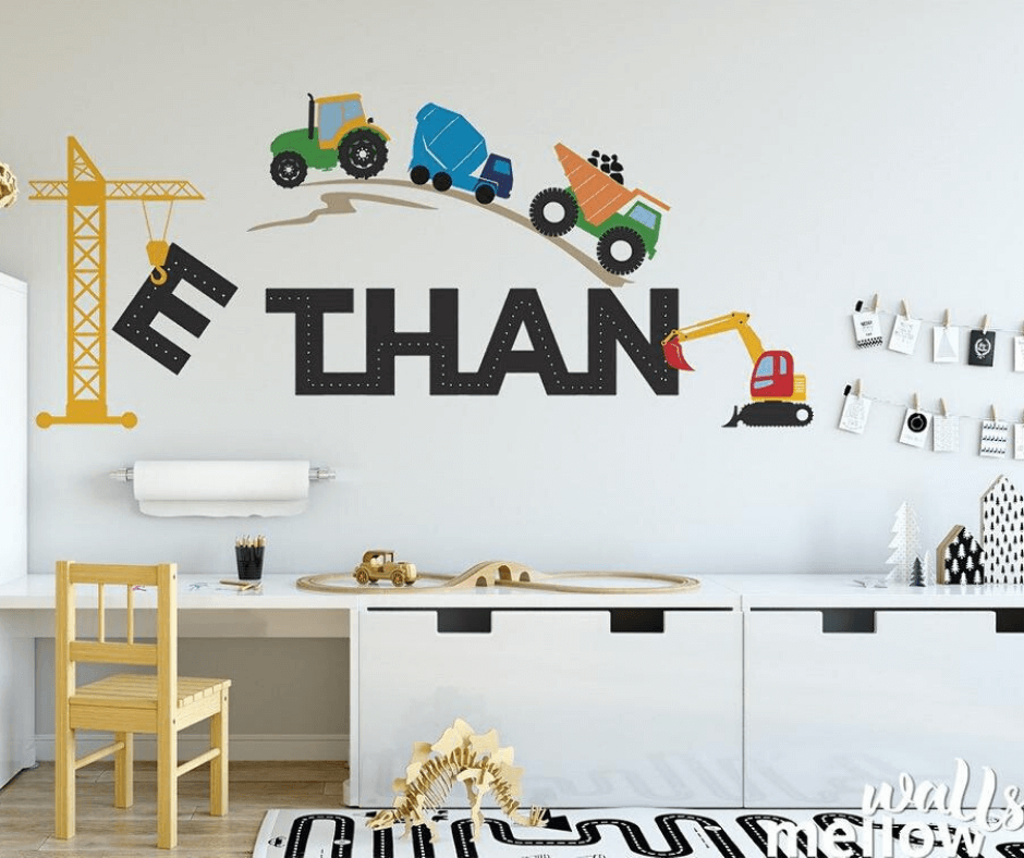 personalised wall decal transport
