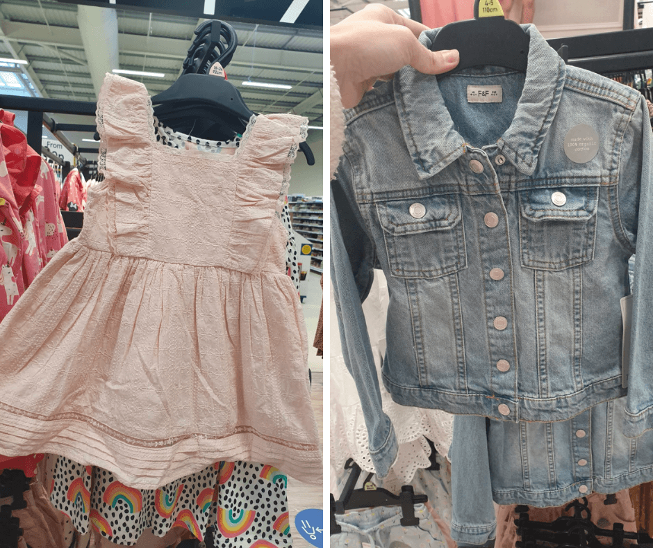 pink dress and denim jacket