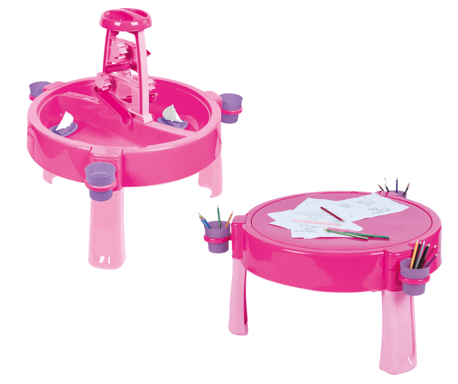 Dolu 3-in-1 Unicorn Themed Activity, Sand and Water Table With Lid
