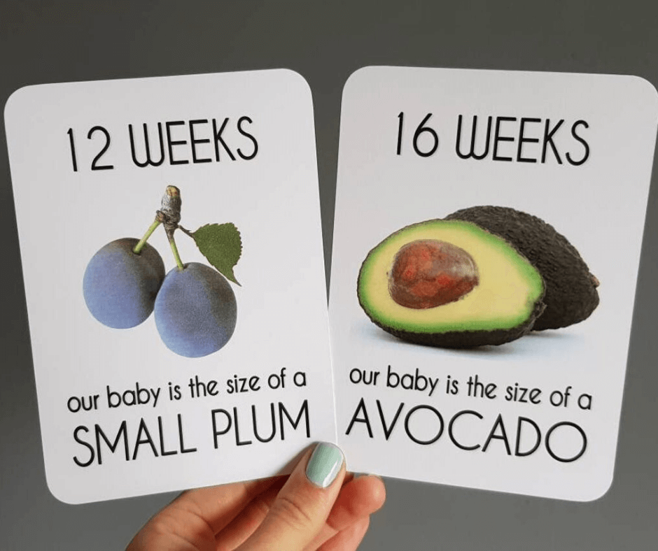 pregnancy size milestone cards