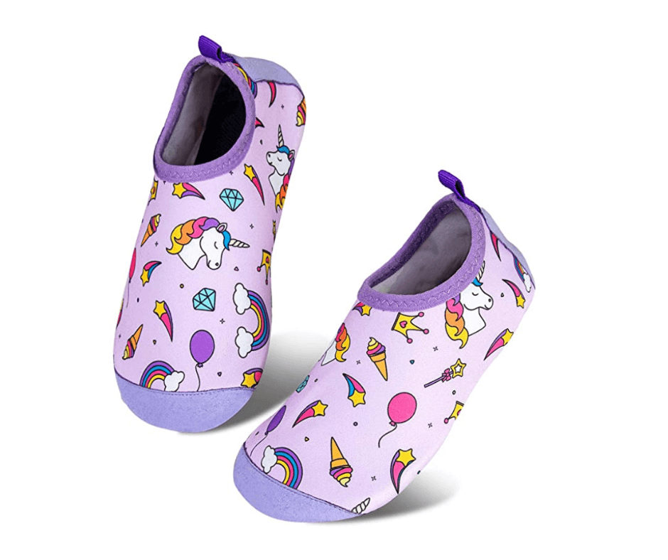 purple swim shoes