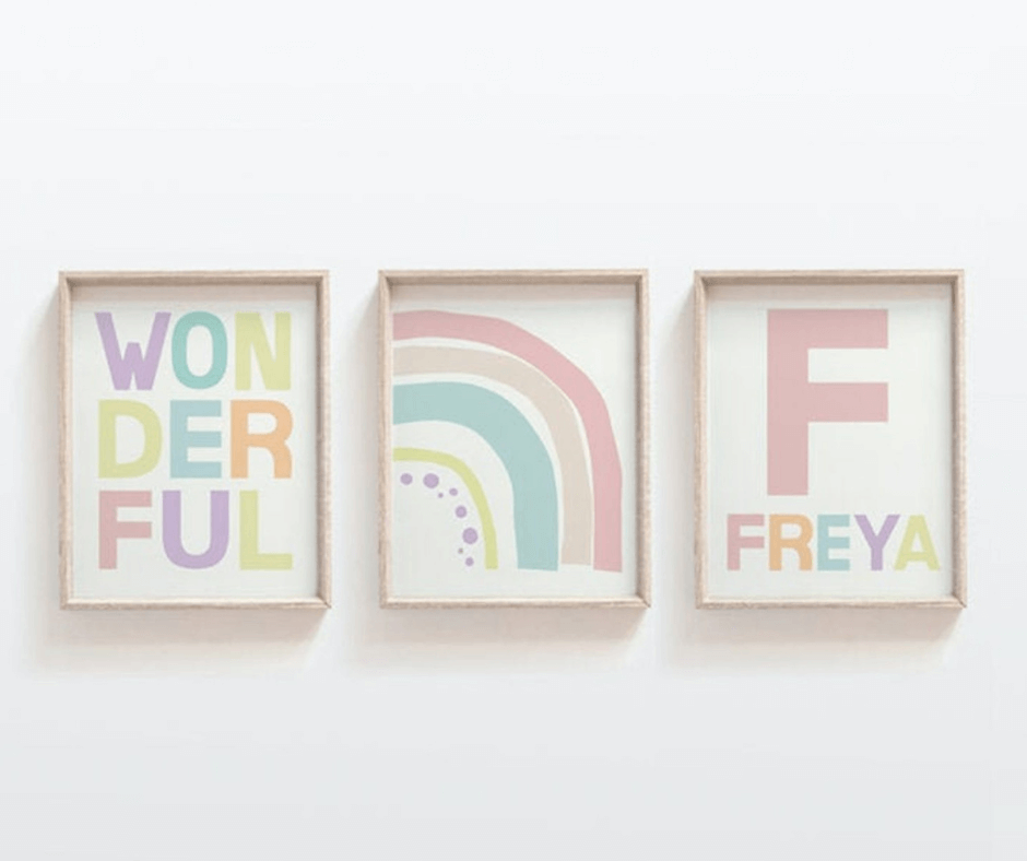 rainbow name prints