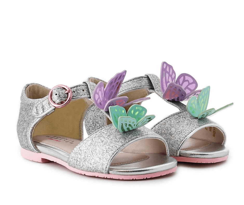 riva butterfly silver sandals