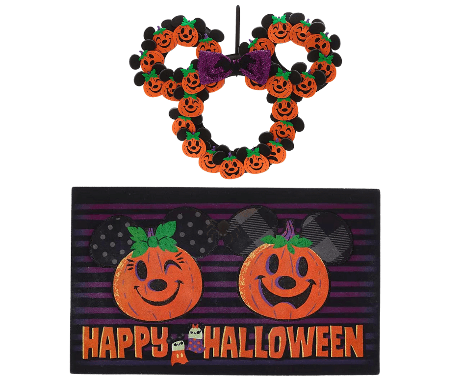shopDisney Halloween wreath and doormat