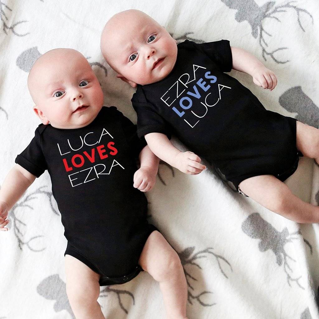 Twins matching bodysuits