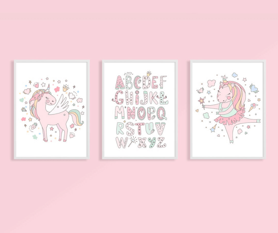 unicorn alphabet print