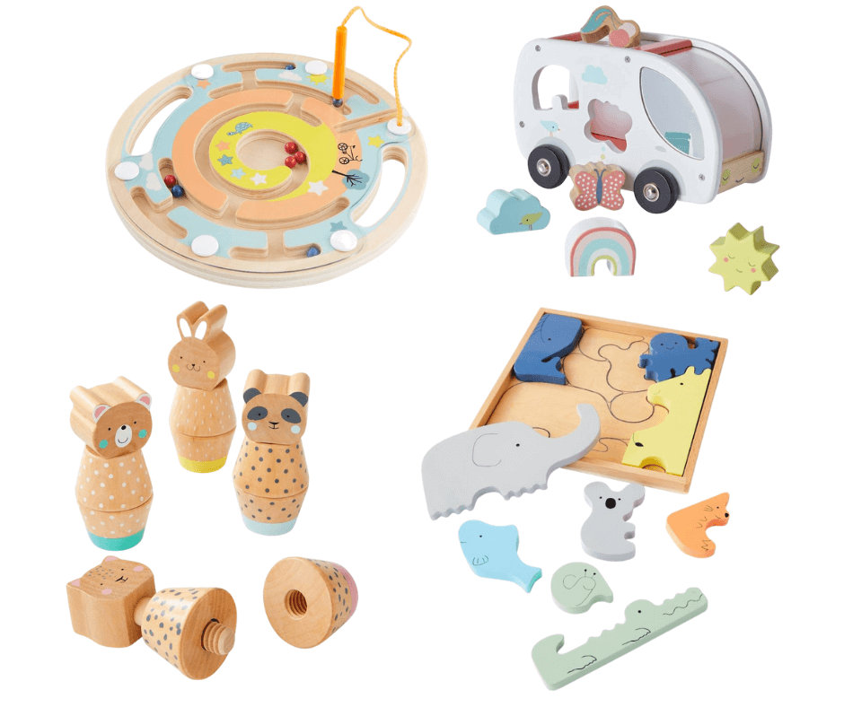 wooden learning and sensory toys