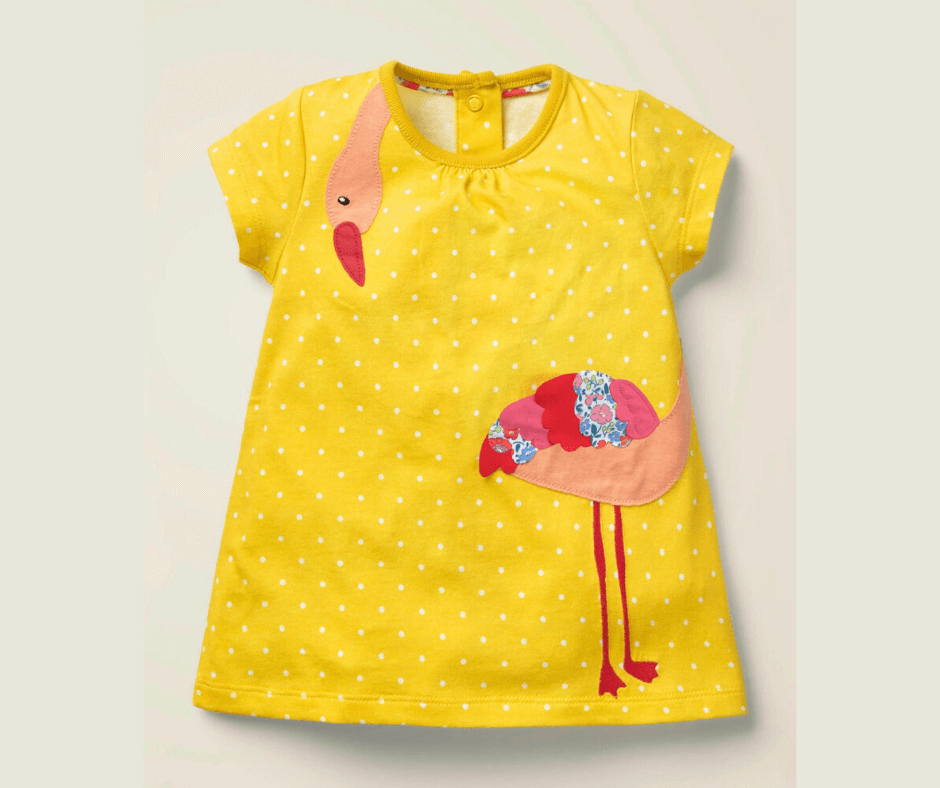 yellow flamingo dress