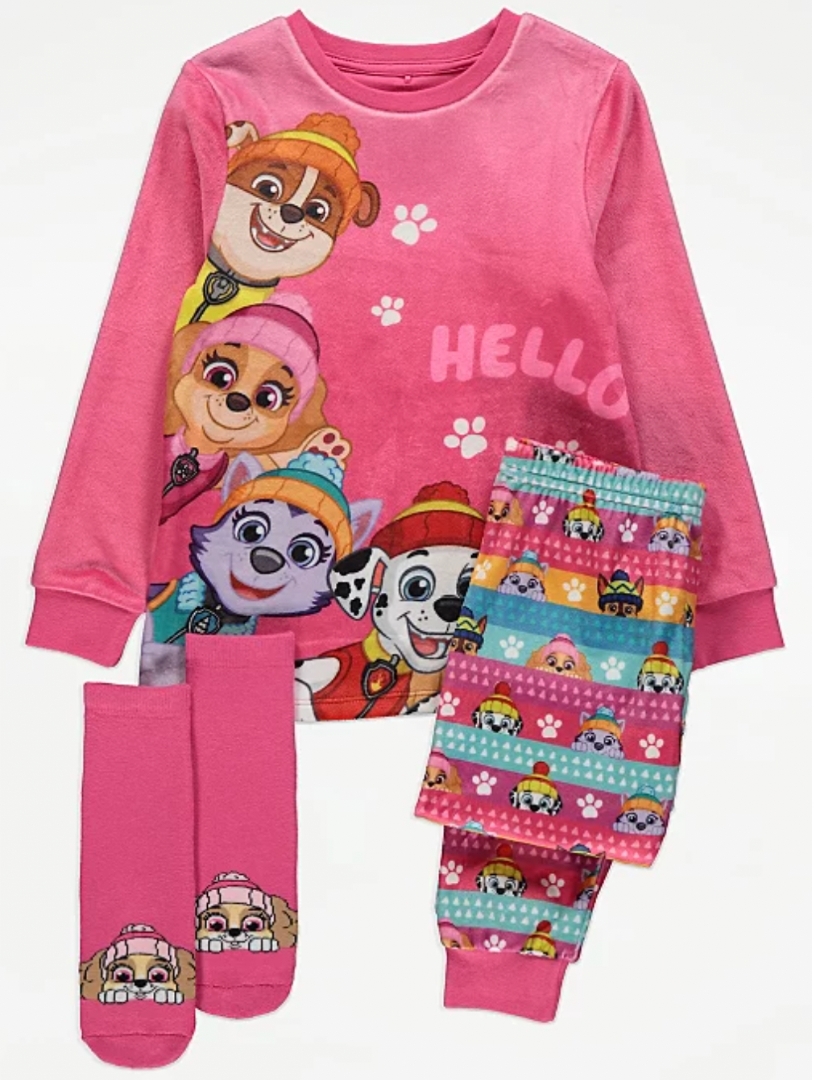 PAW Patrol Pink Fleece Pyjamas and Socks