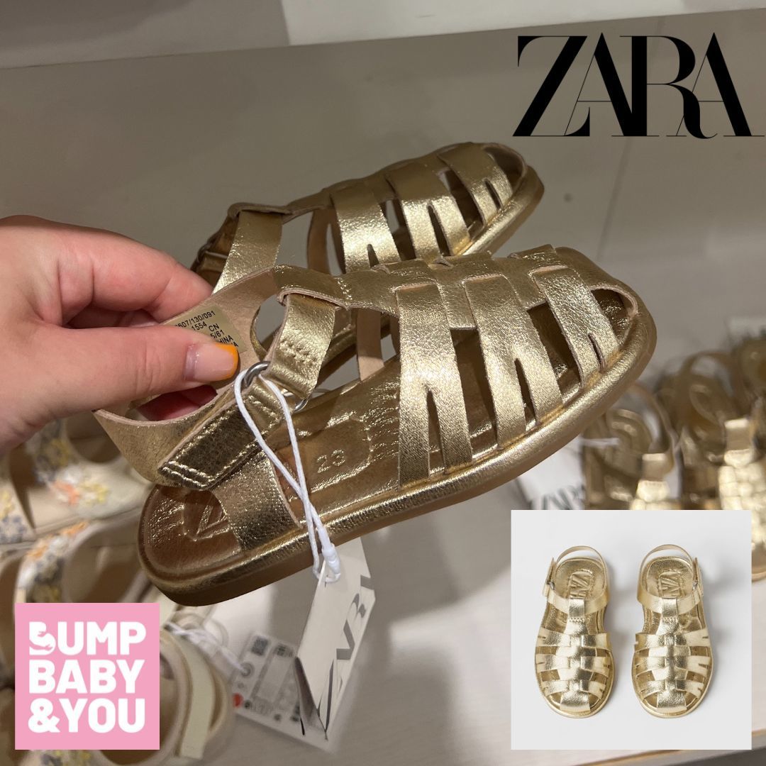 instore-at-zara-kids-gold-gladiator-sandals