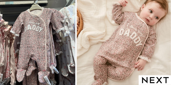 Floral 'I Love My Daddy' Sleepsuit @ Next