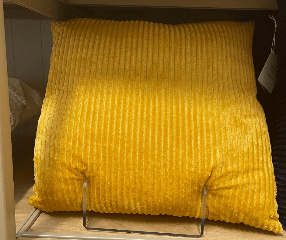 tesco-yellow-velour-pillow