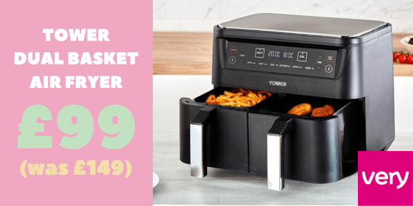 Tower Vortx Dual Basket Air Fryer just £99 @ Very