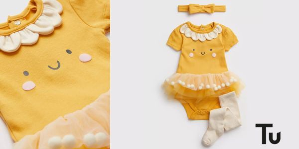 Sunflower Pom Pom Tutu Bodysuit @ Tu Clothing